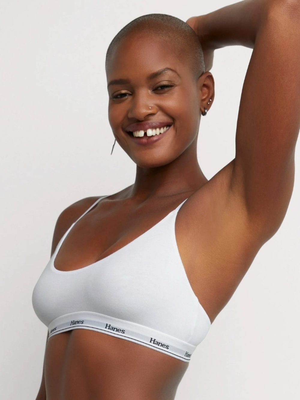 Hanes Women's Originals Comfort Flex Cropped Bralette– White 002 – NWT - Picture 2 of 3